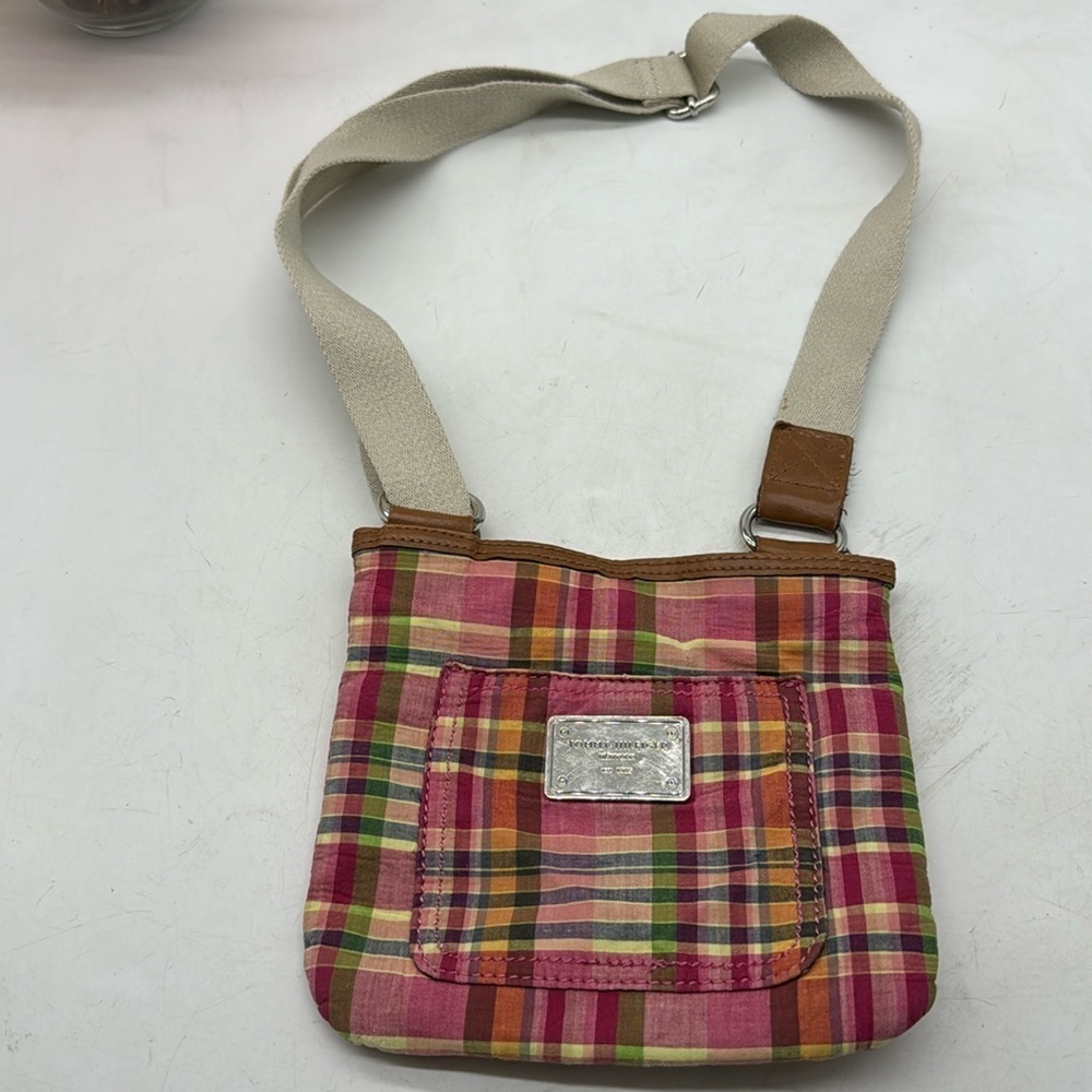 Tommy Hilfiger Pink Red Small Plaid Crossbody Bag MCB5234P